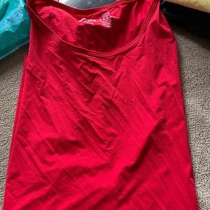 Red Slit Muscle Tank